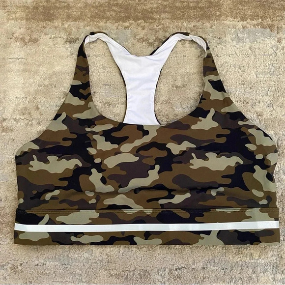 ZYIA Light Green Camo Reflective Soft n Snug Racer Back Sports Bra: XXL - Picture 1 of 7